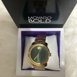 Movado Bold Women’s and or Men’s Gold and Green Watch